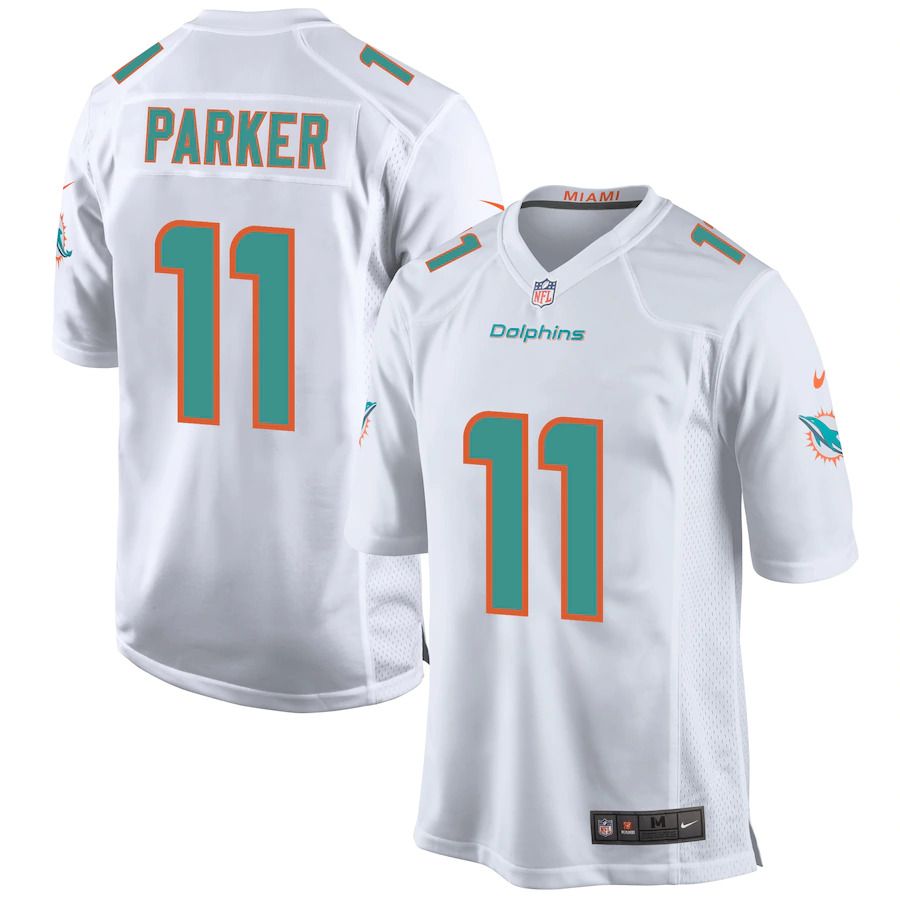 Men Miami Dolphins #11 DeVante Parker Nike White Game NFL Jersey->miami dolphins->NFL Jersey